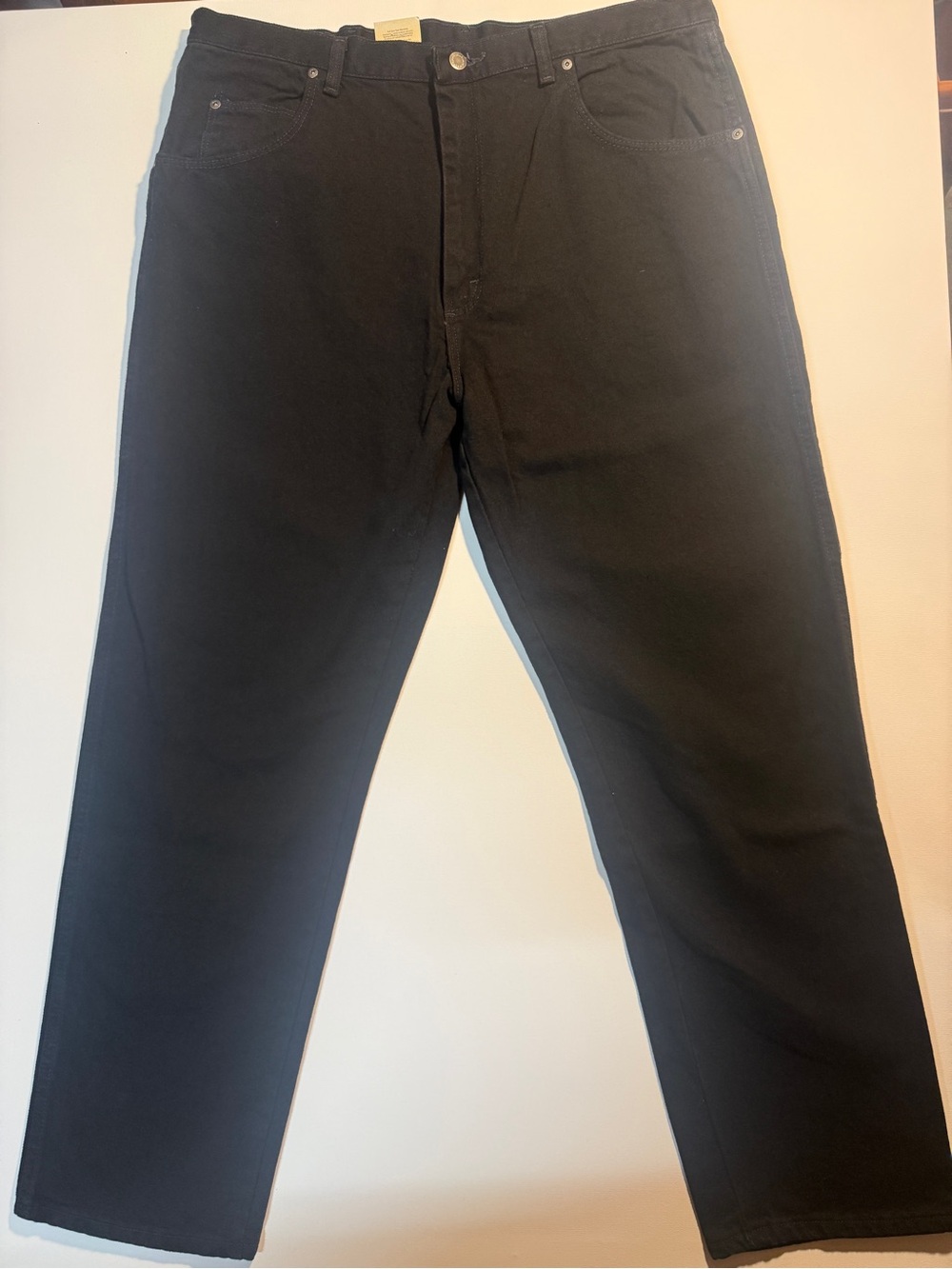 Wrangler Black Denim Jeans with Metal Logo Button